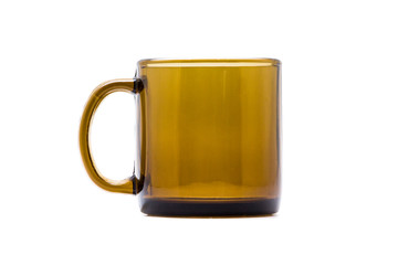 Mug made of black glass isolated on white