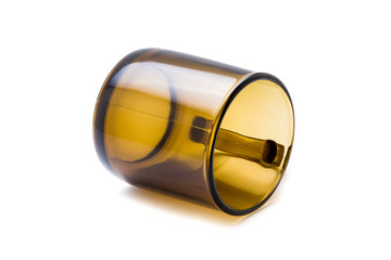 Mug made of black glass isolated on white