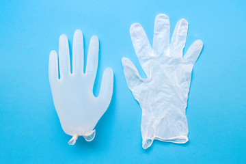 Fototapeta premium Disposable rubber gloves medical on background