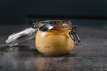 Creme Brulee served in a jar 