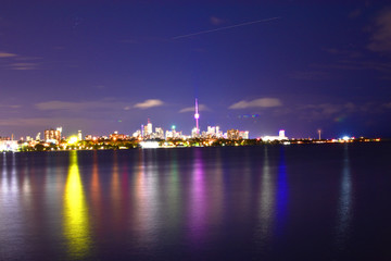 Fototapeta na wymiar Toronto Night Skyline Panaromic view
