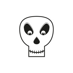 Cartoon skull isolated on a white background.  Halloween vector symbol