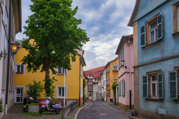 Fototapeta na wymiar Bamberg Old Town street Bavaria Germany