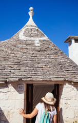 Traditional Trulli houses, stone roof. Alberobello, Puglia, Italy