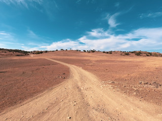 Fototapeta na wymiar Extreme drought terrain in a hot day