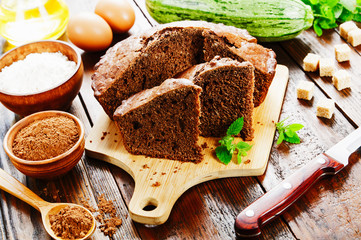 Zucchini cake with cocoa powder