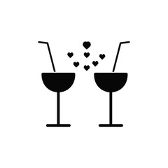glass icon vector flat design