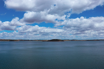 Power plant on Alqueva water dam, Alentejo, Portugal