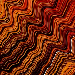 Fototapeta premium Dark Orange vector pattern with curved lines. Colorful geometric sample with gradient curves. Best design for your posters, banners.