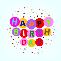 happy birthday with balloons colorful