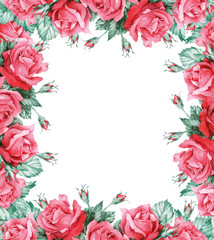 red roses frame