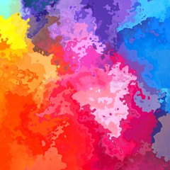 abstract stained pattern texture square background neon full color spectrum rainbow - modern painting art - watercolor splotch effect