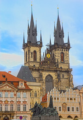 Fototapeta premium Church of Our Lady before Týn in Old Town Square in Prague Czech Republic
