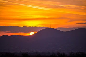 Clouds at the sunset