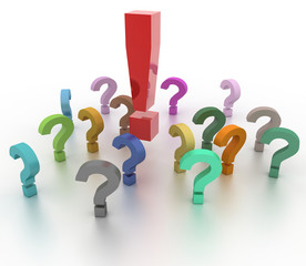 Human choices, questions and answers concepts; original 3d rendering illustration