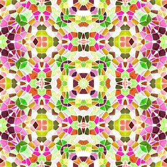 mosaic kaleidoscope jewel seamless pattern texture background - full color rainbow spectrum colored with white grout - hot pink, magenta, purple, hightlight green, orange, brown