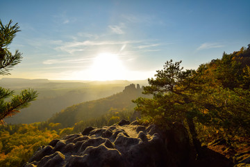 Autumn scenery at Saxon Switzerland