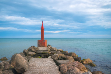 Breakwater in the Mediterranean sea, Spain