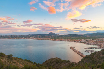 Beautiful view of Javea city from San Antonio cape, Javea, Spain