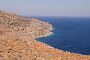 Beautiful view of the blue sea from the cliff