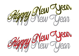 Happy New Year writes with shadow - Vector