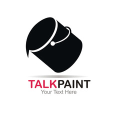 Obraz premium talk paint logo concept isolated on white background