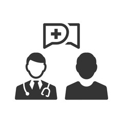 Doctor patient discussion icon