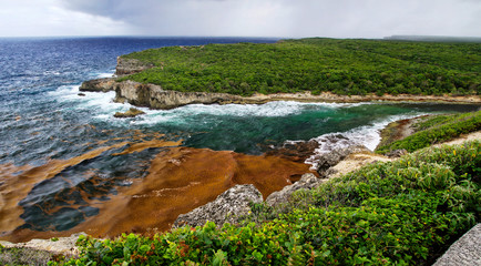 The Pointe de la Grande-Vigie is located at the north of Grande-Terre in Guadeloupe, French...