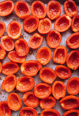 traditional italian food, sun-dried tomatoes made at home.