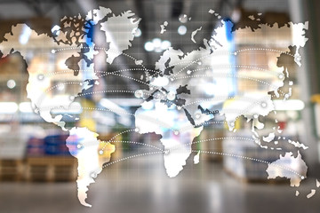 Map Global Logistics Partnership. Import Export concept.