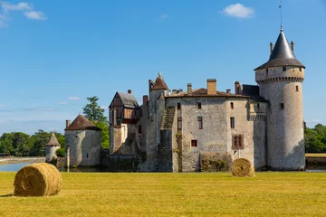 Fotobehang View of medieval castle Chateau de la Brede in Gironde. France © JackF