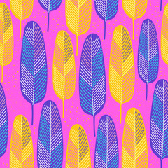 Modern tropical seamless pattern for textile, print, fabric. Stylized tropical leaves background.