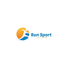 run logo icon vector design