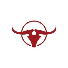 Simple Buffalo logo vector icon. bull fight bison with mountain on head face. Silhouette shadow art classic modern look. For cool shirt cloth apparel graphic, game, smart phone app, brand. Quiet, calm