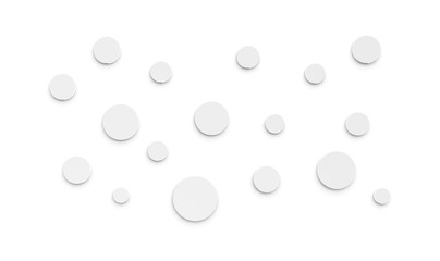 3D Render of white circles on the wall