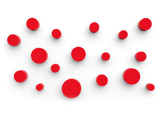 3D Render of red circles on the wall