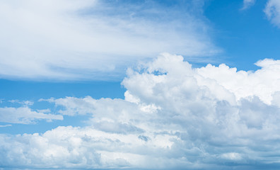 Blue sky background with clouds in sunny day..
