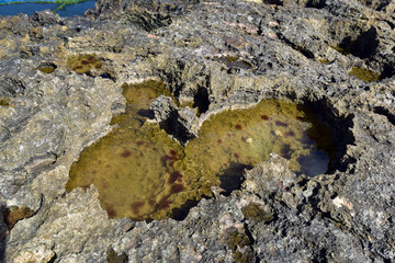 Rock formation in Devil's Tears, one of the most epic locations on Nusa Lembongan Island, Indonesia