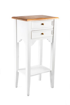 bedside cabinet vintige isolated on white 