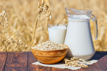 vegan oat milk and oatmeal