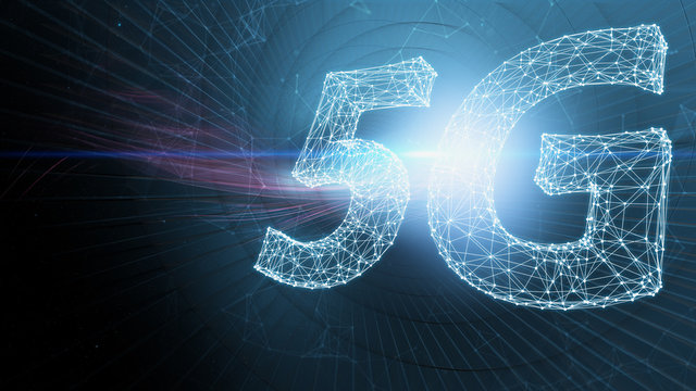 5G Network Internet concept.5th generation wireless systems.3d rendering.