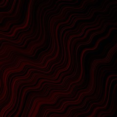 Dark Red vector background with curved lines.