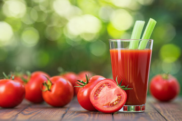 tomato juice in glass