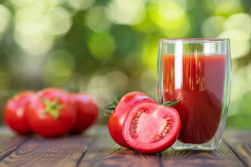 tomato juice in glass