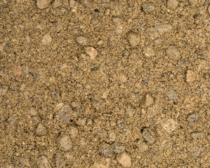 Vue gros plan d'une texture de pierre, gravier et sable fin orange et marron