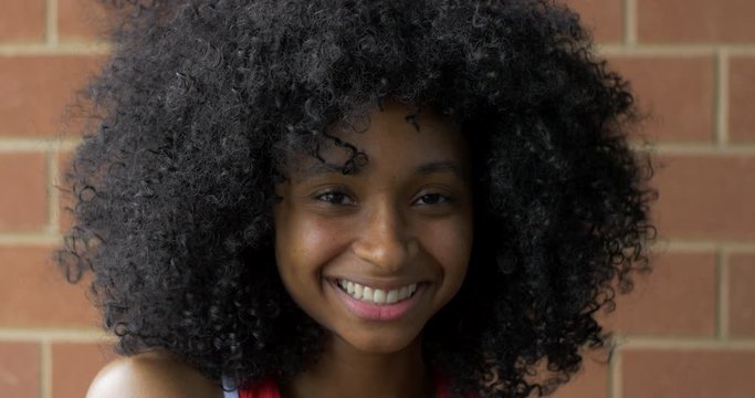 Happy Smiling African American Woman Portrait Shot