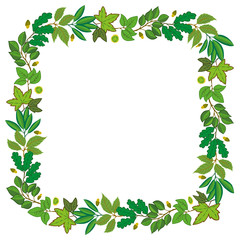 Fototapeta premium Seamless background with green leaves