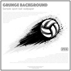 Black grunge volleyball comet movement isolated on white background © longquattro