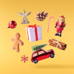 Christmas holiday conception. High resolution image. Levitation concept