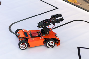 a robot created by children, demonstrations at the festival in Ukraine
